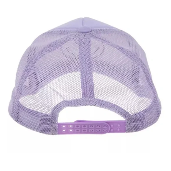 SMILEY Face Lavender Adjustable Snapback Trucker Hat NWT - Picture 2 of 7